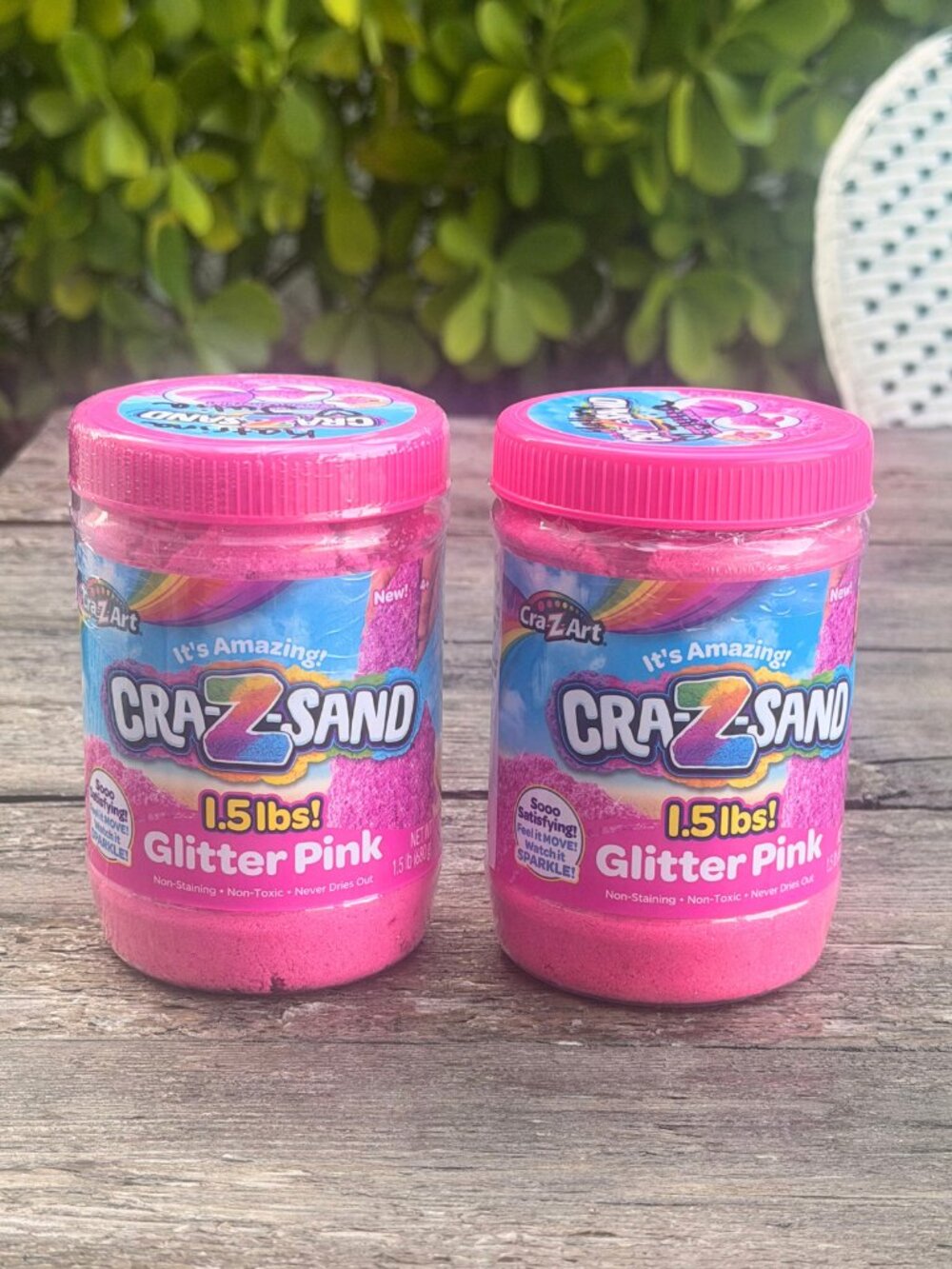 Set of 2 Cra-Z-Art Cra-Z-Sand Glitter Pink Sand 1.5lbs Jar